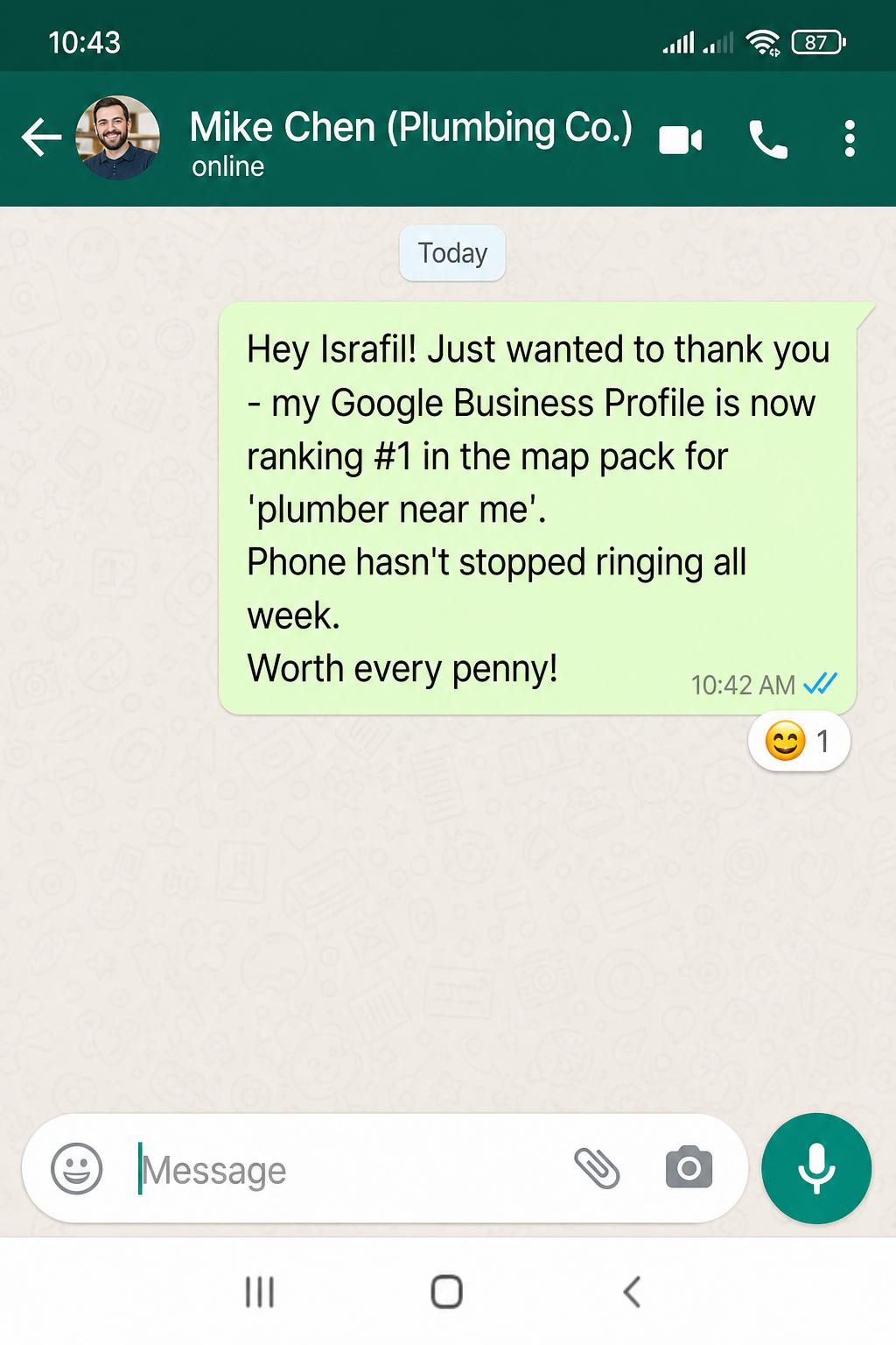 WhatsApp Client Praise